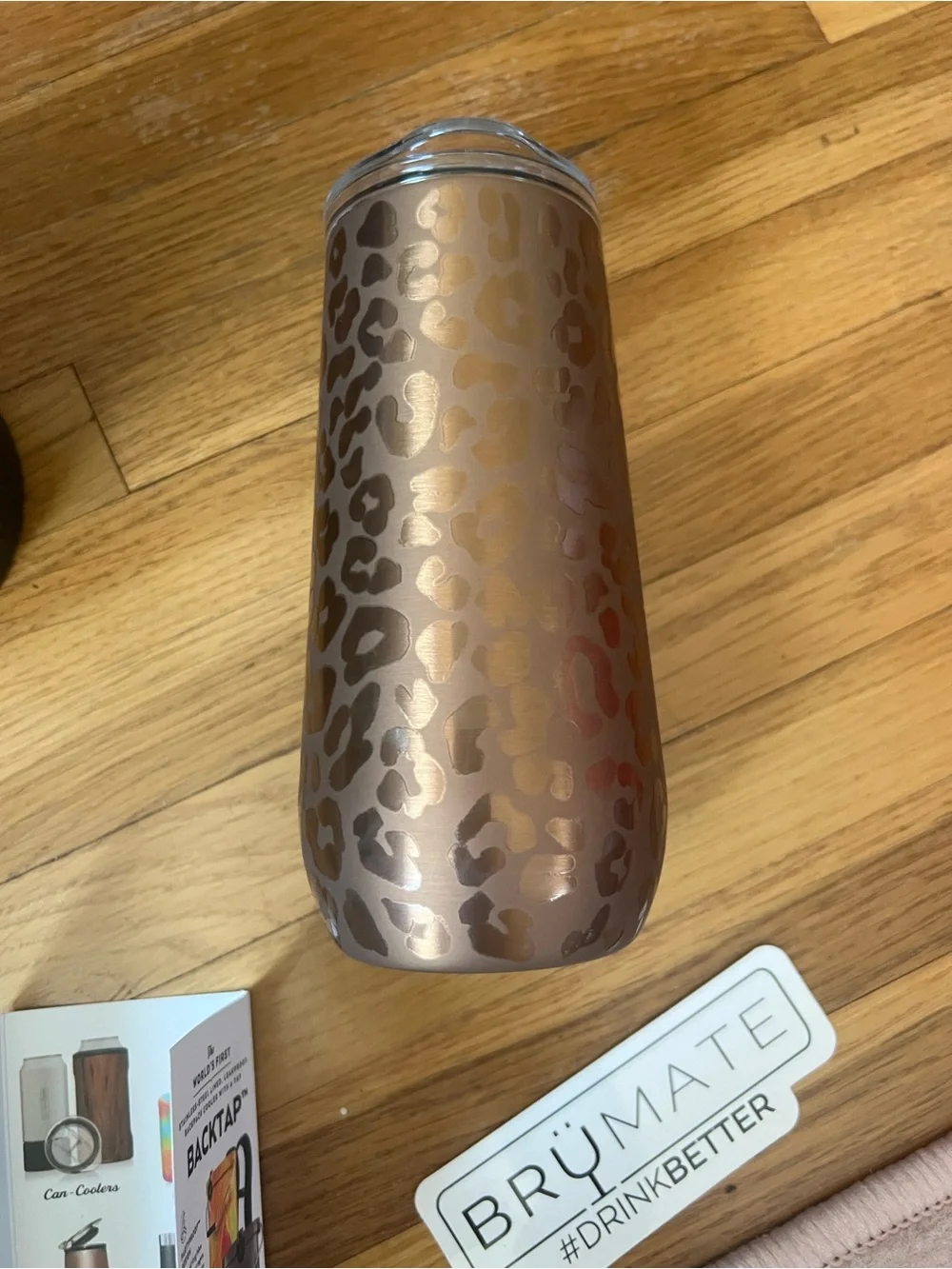 BrüMate Flute Tumbler in Metallic Gold Leopard